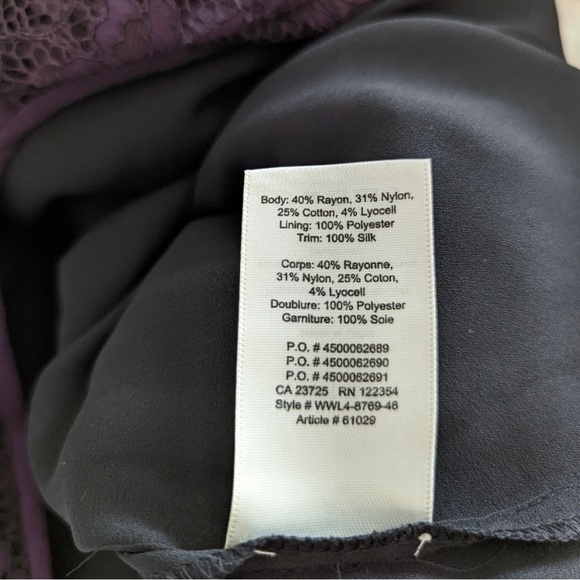 Aritzia Wilfred hemon lace dress purple black large - Picture 5 of 6